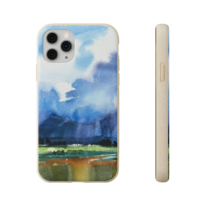 Biodegradable Phone Case with 'Tranquil Mountain View 4' Landscape Original Artwork by Barbara Cleary-1