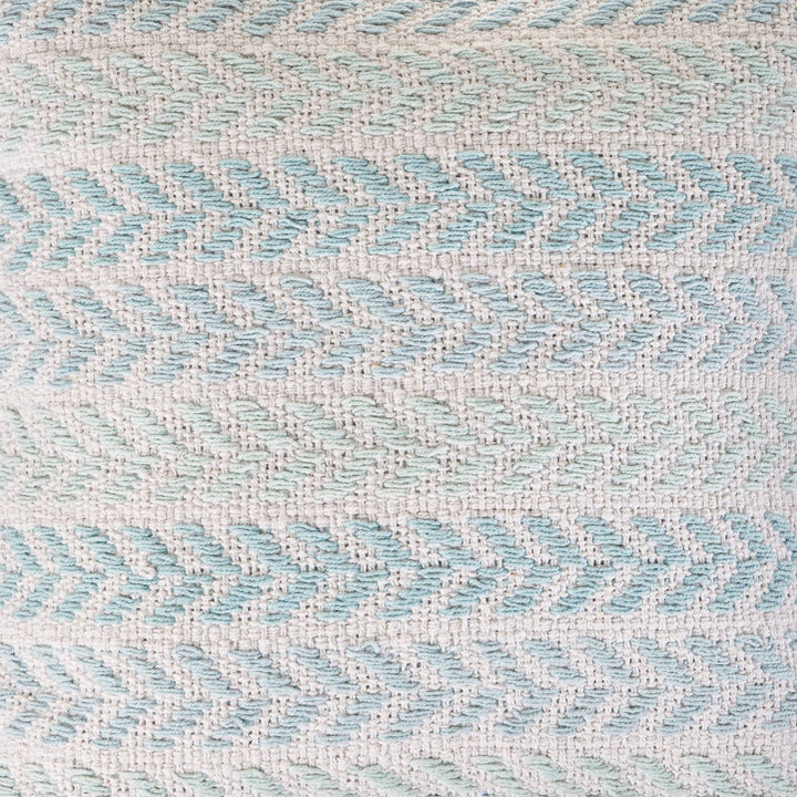 18" Light Blue And White Chevron Cotton Throw Pillow-6