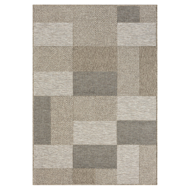 5' X 7' Gray Geometric Handmade Indoor Outdoor Area Rug-1