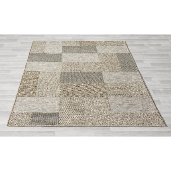 5' X 7' Gray Geometric Handmade Indoor Outdoor Area Rug-0