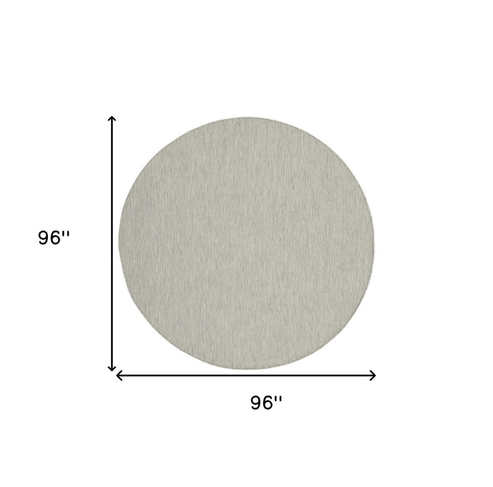 8' Gray Round Power Loom Area Rug-6