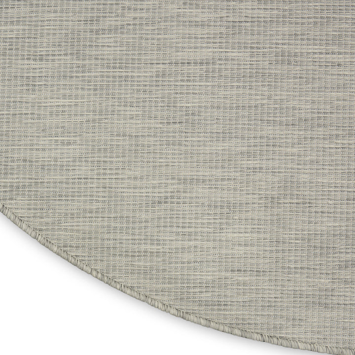 8' Gray Round Power Loom Area Rug-8