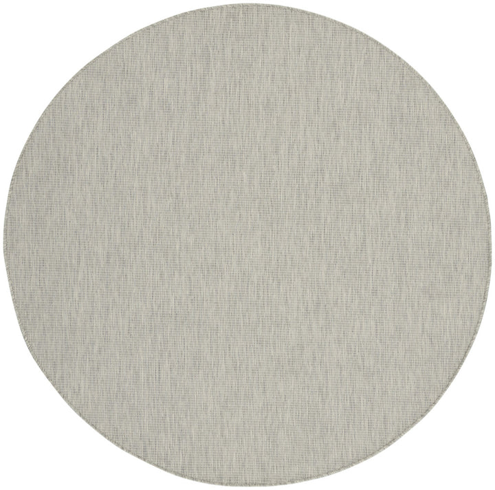 8' Gray Round Power Loom Area Rug-2