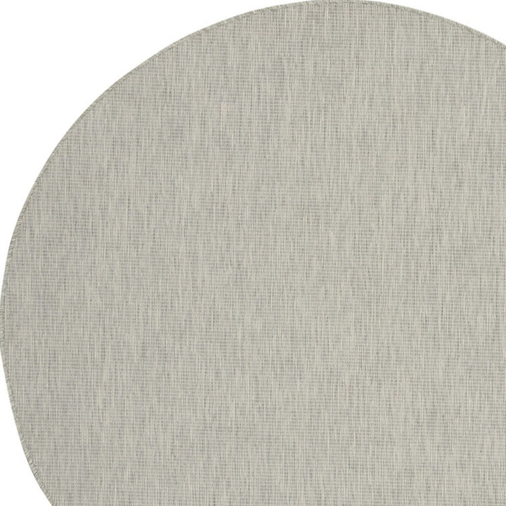 8' Gray Round Power Loom Area Rug-3
