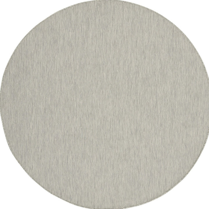 8' Gray Round Power Loom Area Rug-1