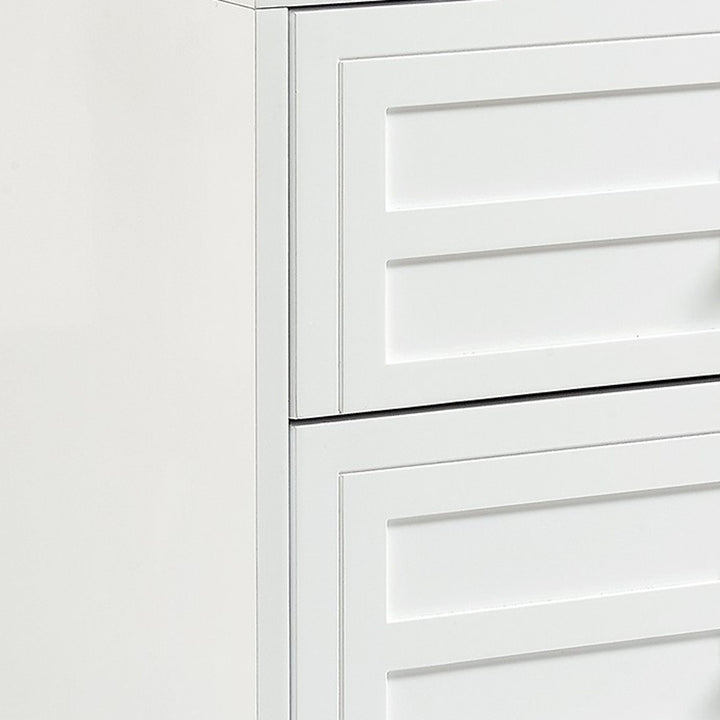 24" White and Clear Wood and Acrylic End Table With Two Drawers-5