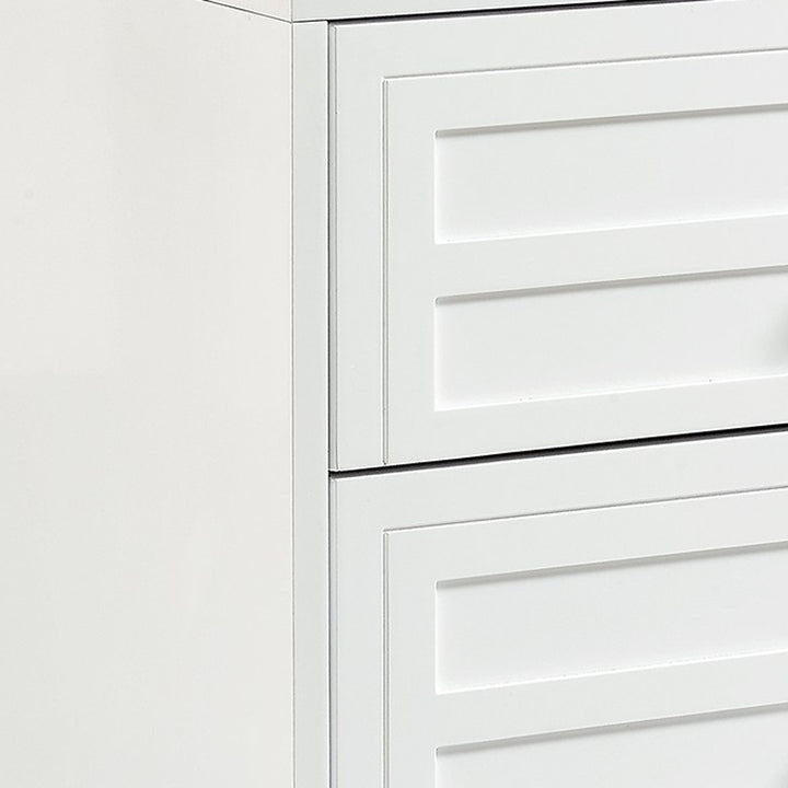 24" White and Clear Wood and Acrylic End Table With Two Drawers-6