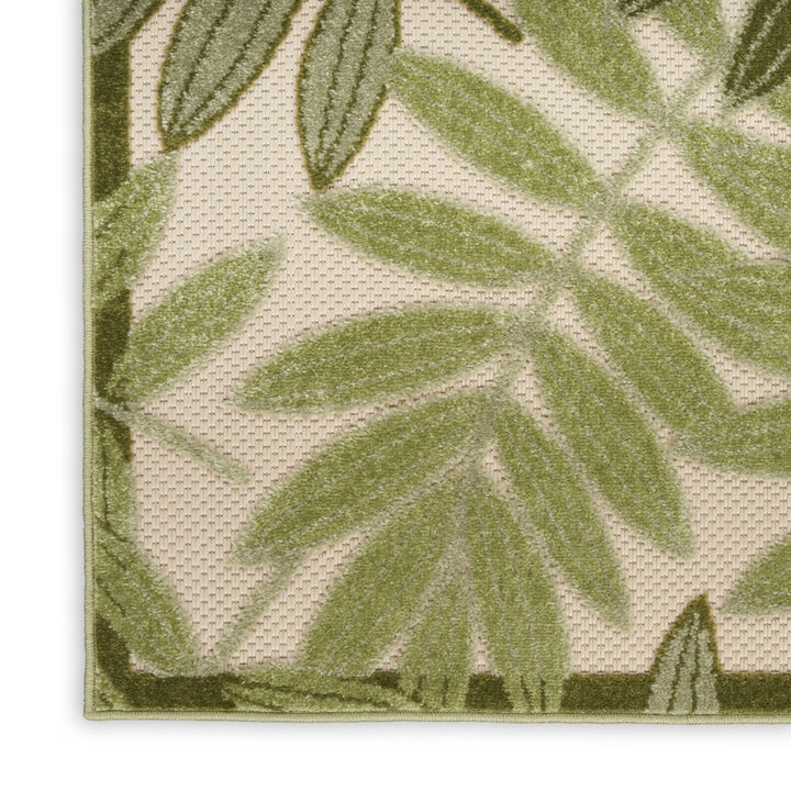 12' X 15' Ivory And Green Floral Indoor Outdoor Area Rug-2