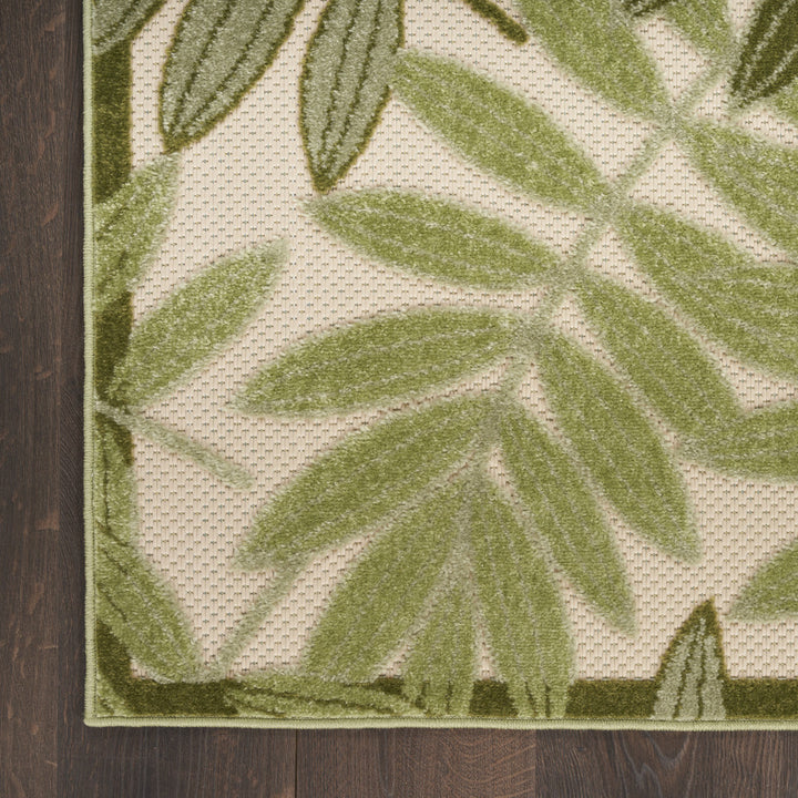 12' X 15' Ivory And Green Floral Indoor Outdoor Area Rug-3