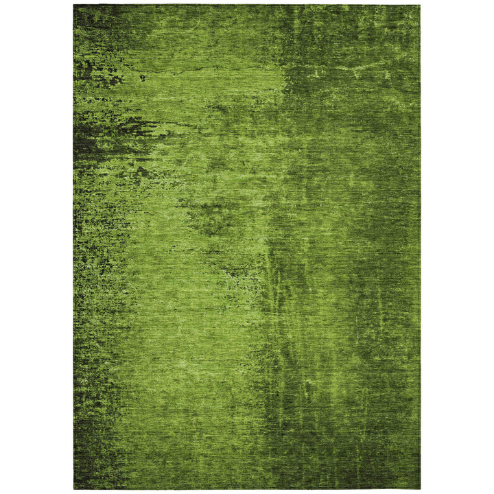 8' X 10' Green Abstract Washable Non Skid Indoor Outdoor Area Rug-1