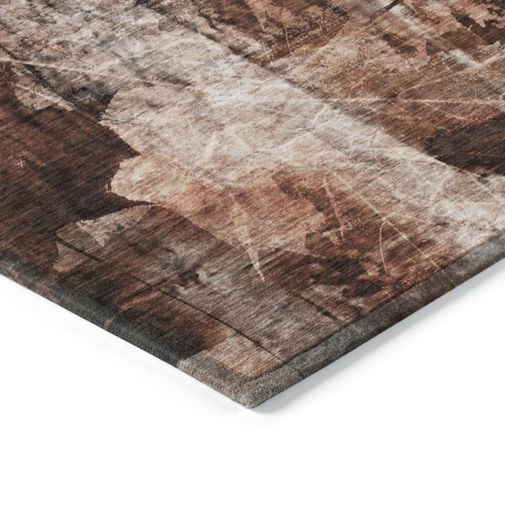 10' X 14' Orange Floral Washable Non Skid Indoor Outdoor Area Rug-6