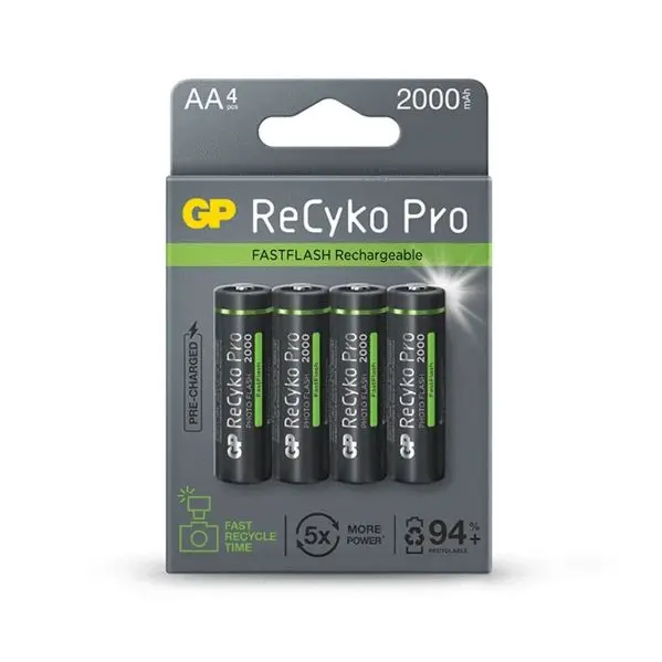 GP ReCyko Pro Photo Flash акумулаторна батерия, HR6 (AA) 2000mAh, 4 бр. (B2420) (B2420)-0