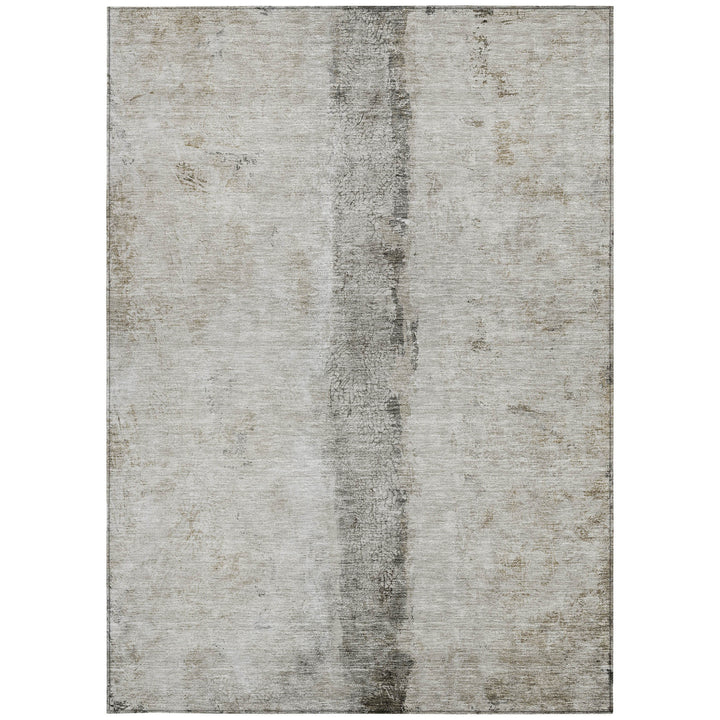 9' X 12' Taupe Beige And Gray Abstract Washable Indoor Outdoor Area Rug-5