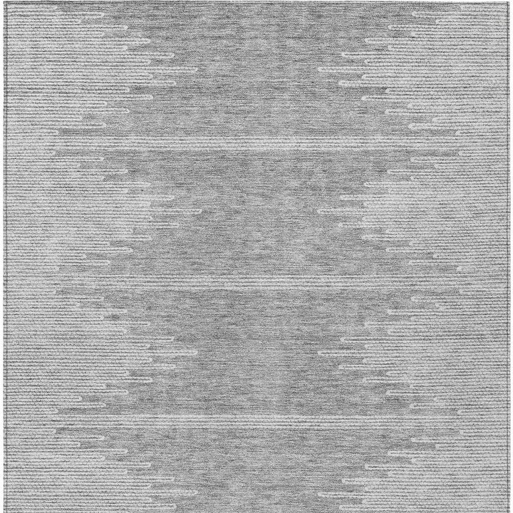 5' X 8' Gray And Ivory Abstract Washable Indoor Outdoor Area Rug-5