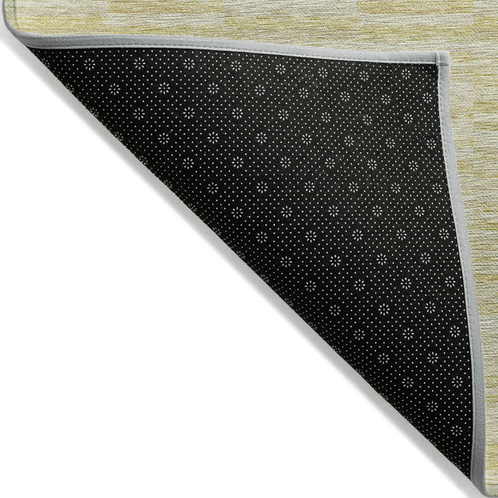 9' X 12' Wheat Gold And Tan Striped Washable Indoor Outdoor Area Rug-3
