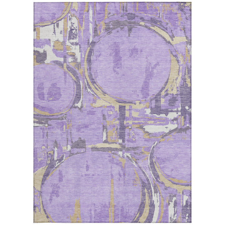 10' X 14' Lavender Lilac And Purple Geometric Washable Indoor Outdoor Area Rug-7