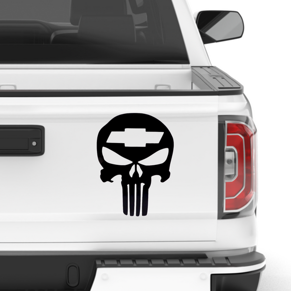 Chevy Punisher Skull Vinyl Decal Sticker Quality Prints USA