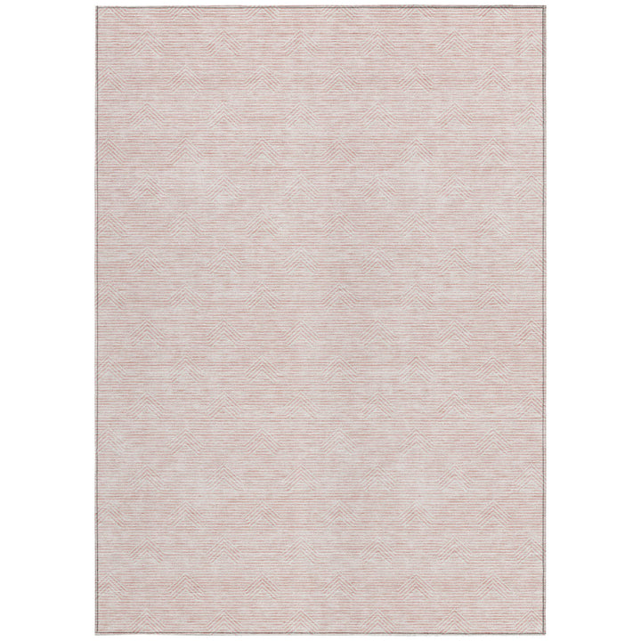 3' X 5' Pink And Gray Geometric Washable Indoor Outdoor Area Rug-6