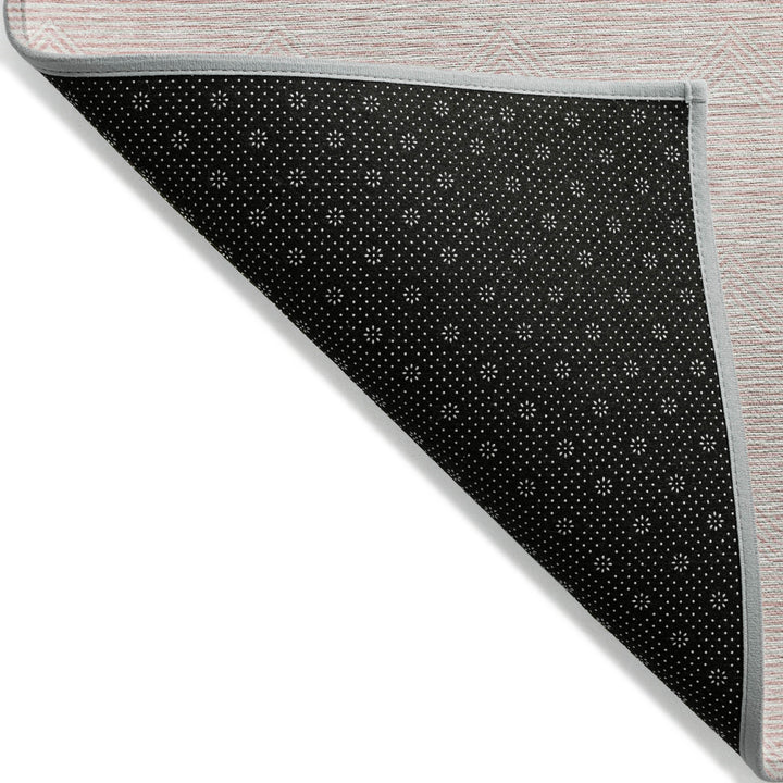 3' X 5' Pink And Gray Geometric Washable Indoor Outdoor Area Rug-3