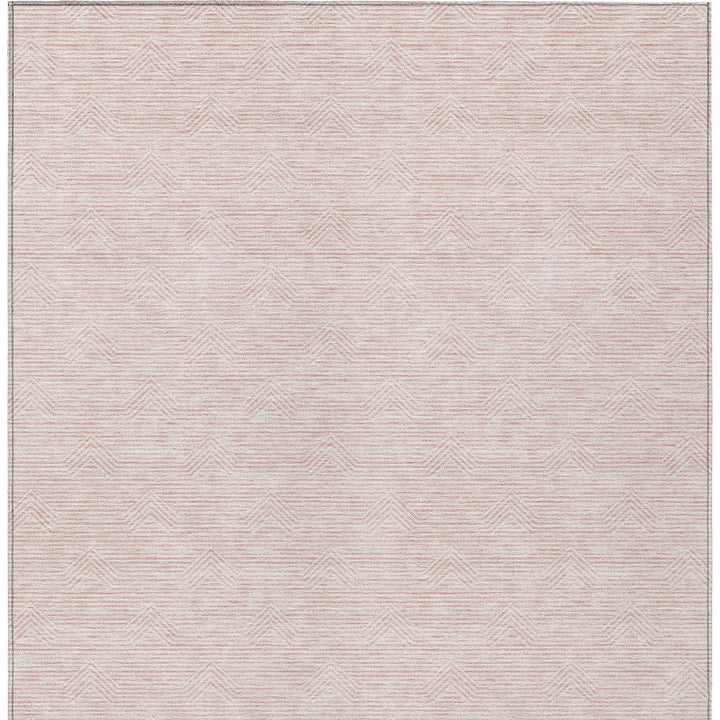 3' X 5' Pink And Gray Geometric Washable Indoor Outdoor Area Rug-5