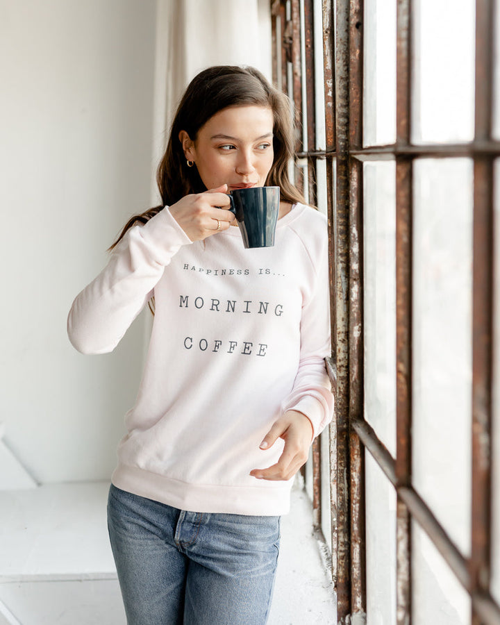 Women's Coffee Crew Sweatshirt, Ballet Pink Coffee