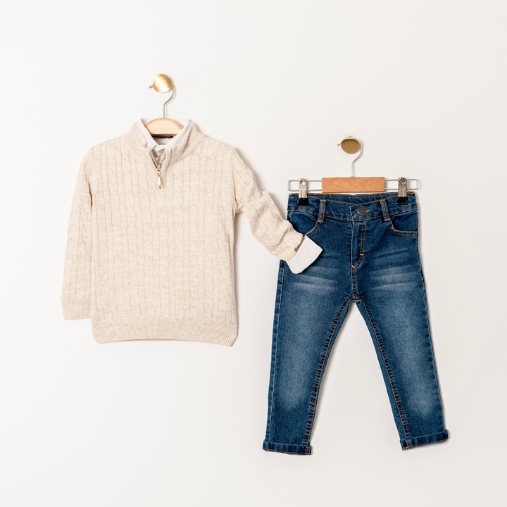 Red Hot Sweater Jeans Set-1