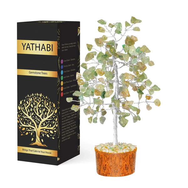YATHABI Jade Tree Decor - Crystal Tree - Spiritual Things - Green Jade Crystals - Feng Shui Crystals and Stones - Crystal Tree of Life - Gemstones Tree - Jade Stone Bonsai Tree - Good Luck Gifts My Store