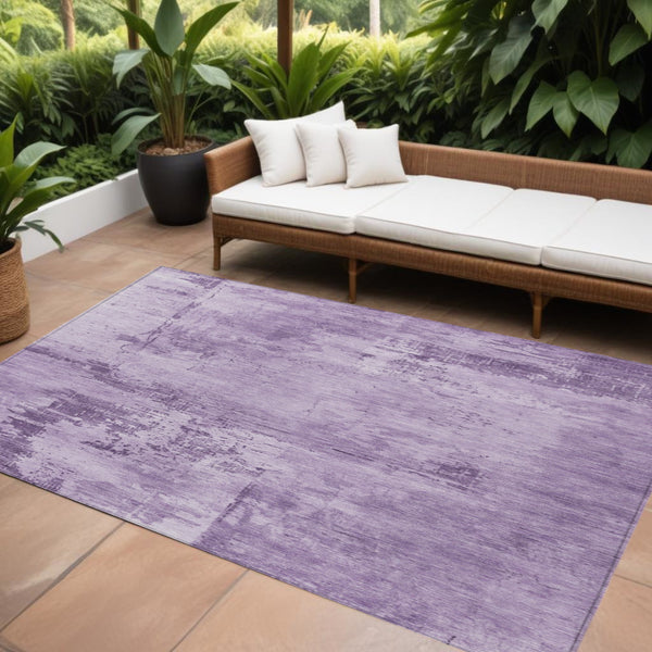 9' X 12' Lavender And Purple Abstract Washable Indoor Outdoor Area Rug-0