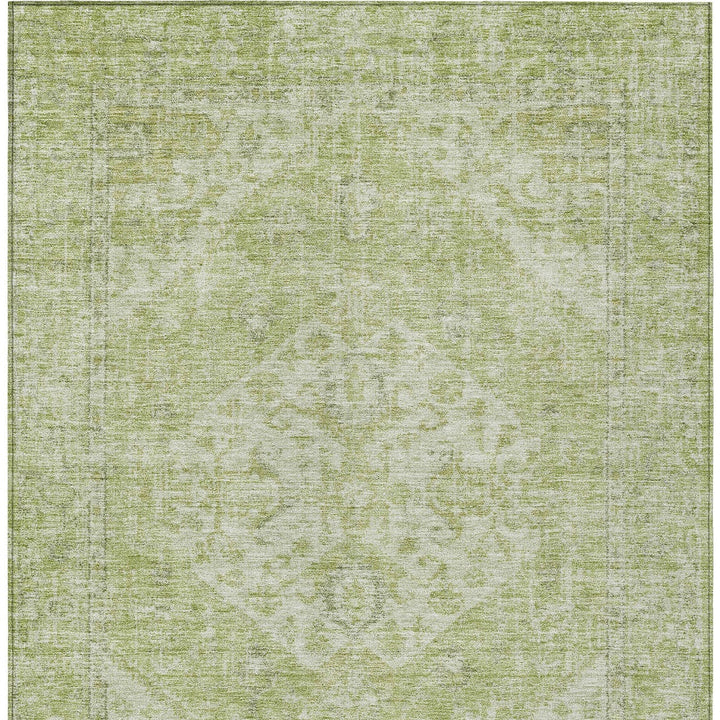 3' X 5' Sage And Ivory Oriental Washable Indoor Outdoor Area Rug-5