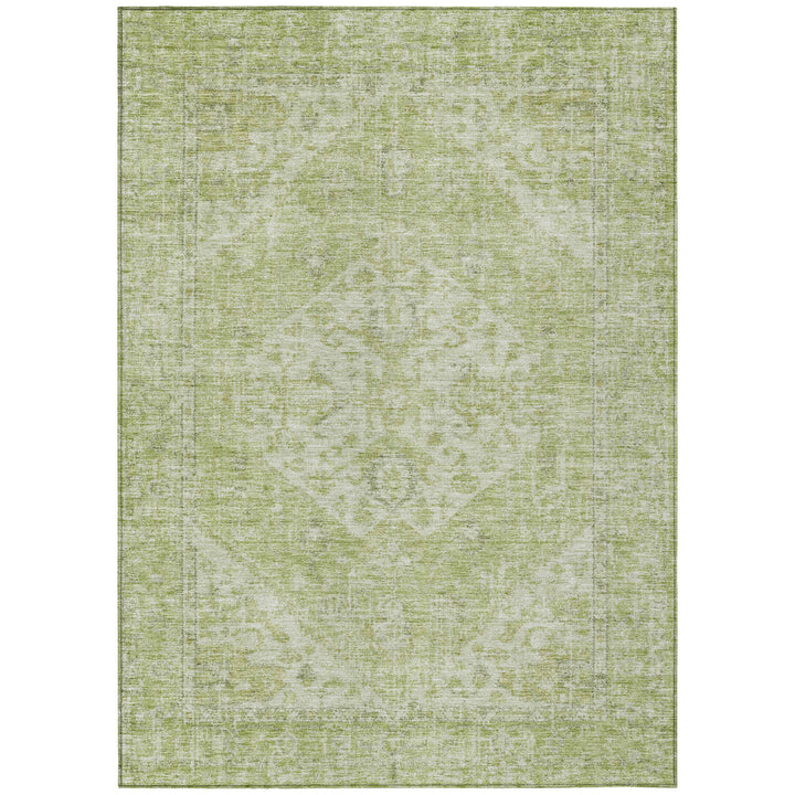 3' X 5' Sage And Ivory Oriental Washable Indoor Outdoor Area Rug-1
