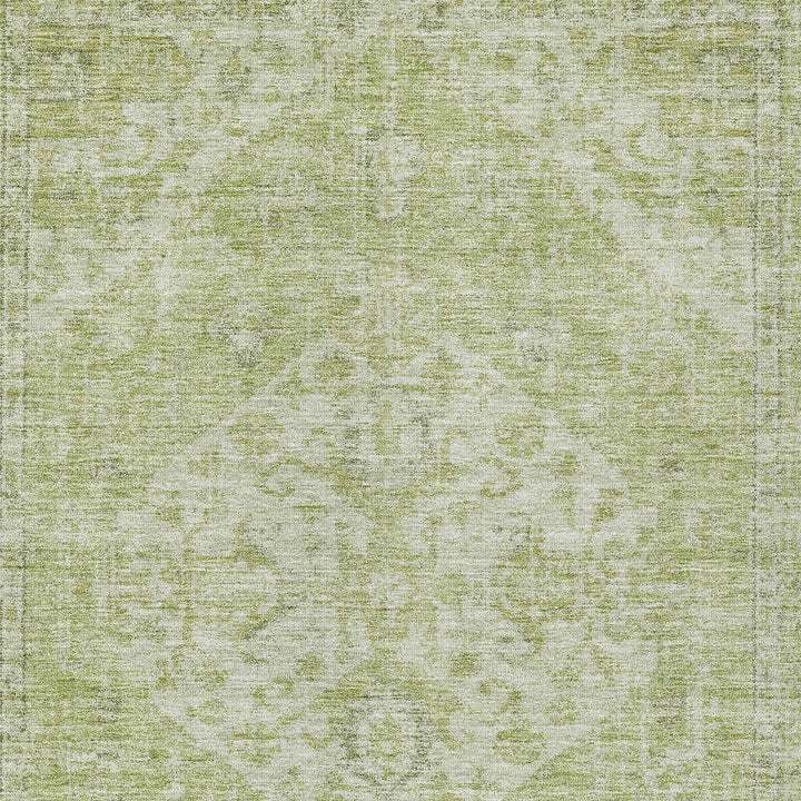 3' X 5' Sage And Ivory Oriental Washable Indoor Outdoor Area Rug-4