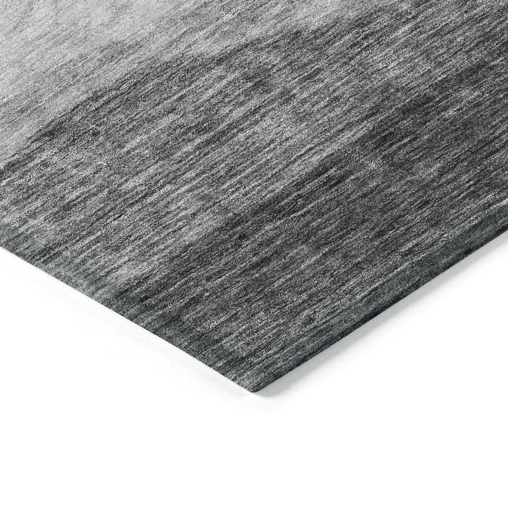 9' X 12' Gray And Charcoal Abstract Washable Indoor Outdoor Area Rug-3