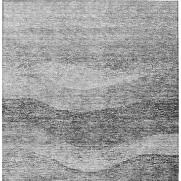 9' X 12' Gray And Charcoal Abstract Washable Indoor Outdoor Area Rug-4