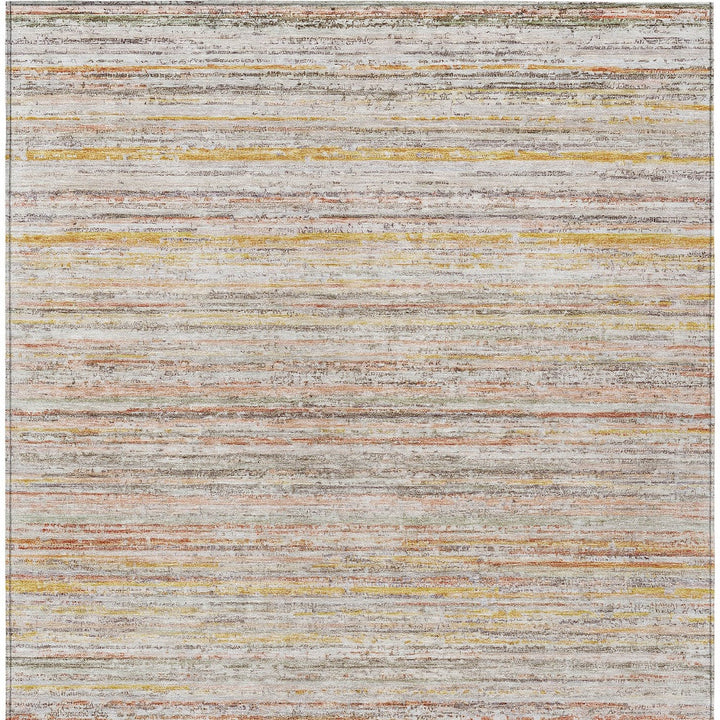 9' X 12' Terra Cotta Striped Washable Indoor Outdoor Area Rug-6