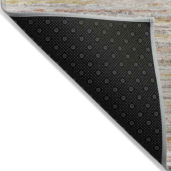 9' X 12' Terra Cotta Striped Washable Indoor Outdoor Area Rug-3