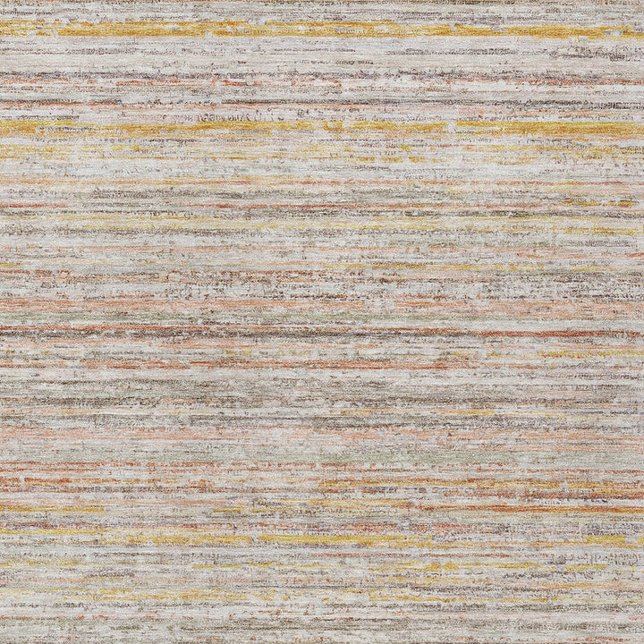 9' X 12' Terra Cotta Striped Washable Indoor Outdoor Area Rug-5