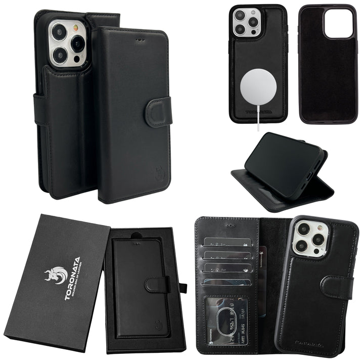 Vegas Premium Leather iPhone 15 Wallet Case with MagSafe | Detachable RFID Blocking Luxury Wallet-5