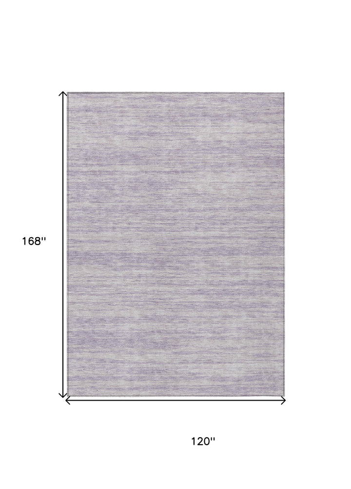 10' X 14' Lavender And Lilac Abstract Washable Indoor Outdoor Area Rug-2