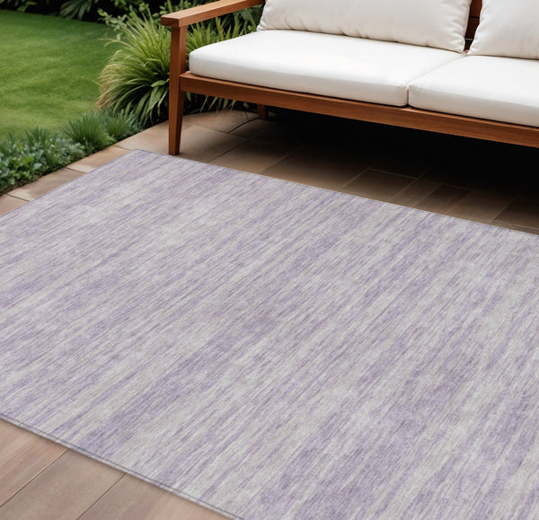10' X 14' Lavender And Lilac Abstract Washable Indoor Outdoor Area Rug-0