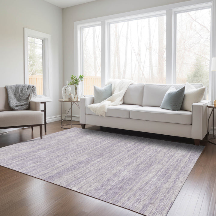 10' X 14' Lavender And Lilac Abstract Washable Indoor Outdoor Area Rug-8