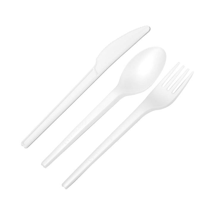 6.5" CPLA Compostable Spoons or Forks or Knives  - Sold By The Case-0