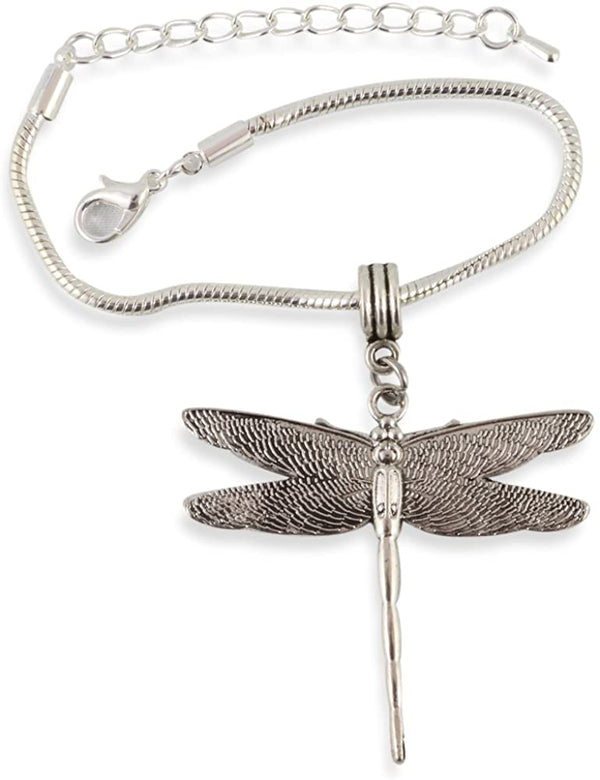 Emerald Park Jewelry Extra Large Dragonfly Snake Chain Charm Bracelet-0