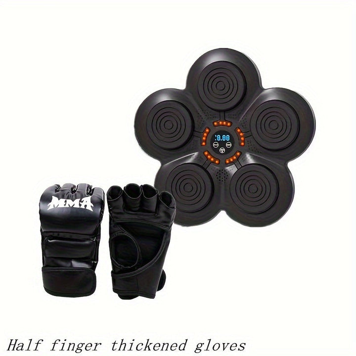 Boxing Training Kit with Reactive LED Wall Punching Target(Black)-3