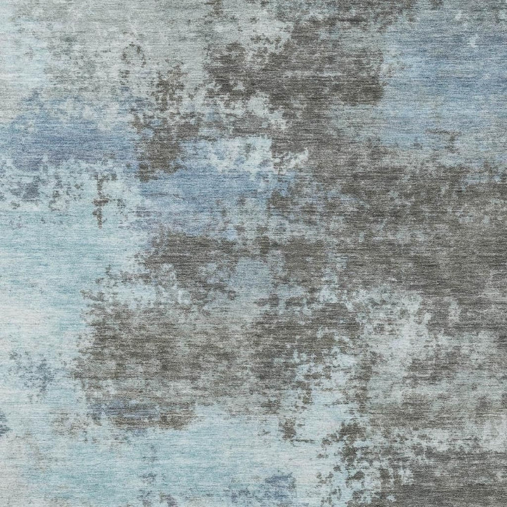 3' X 5' Taupe And Sky Blue Abstract Washable Indoor Outdoor Area Rug Homeroots