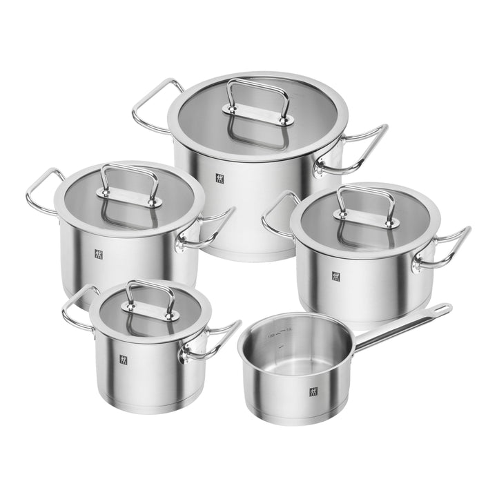 ZWILLING Pro 9 Piece Cookware Set 5 Piece, 18/10 Stainless Steel-0
