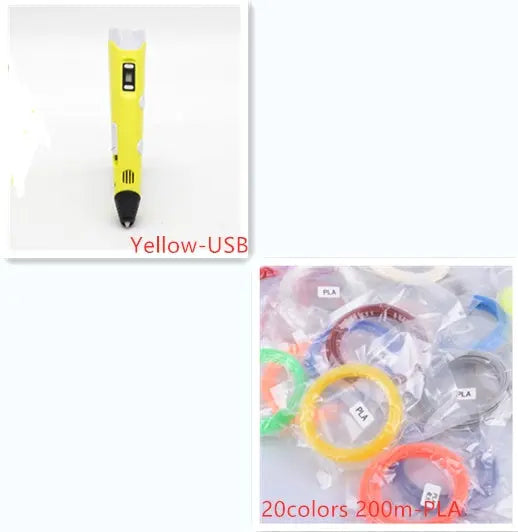 3D print pen 3D pen two generation graffiti 3D stereoscopic paintbrush children puzzle painting toys My Store