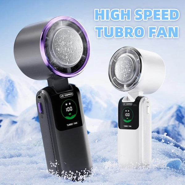 New Ice Pack High-Speed Handheld Eletirc Fan Speed Adjustable Folding Mini Fan Portable Outdoor Hanging Neck Small Fan My Store