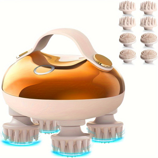 Portable Electric Scalp Massager(Gold)-0