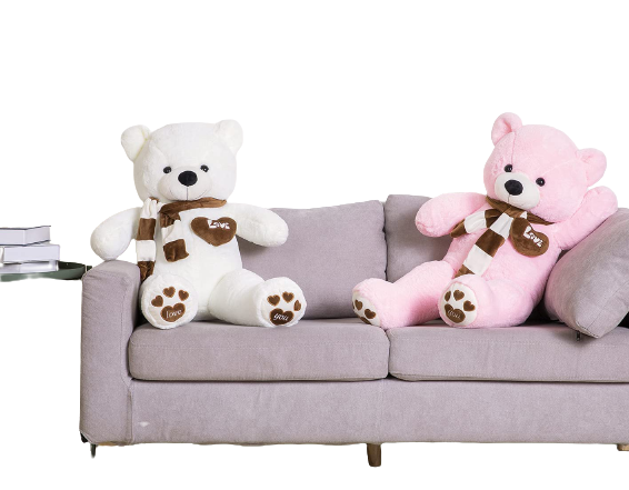 Huge 100cm Giant Pink Teddy Bear Soft Plush Cotton Scarf Bear Toy Doll Stuffed-1