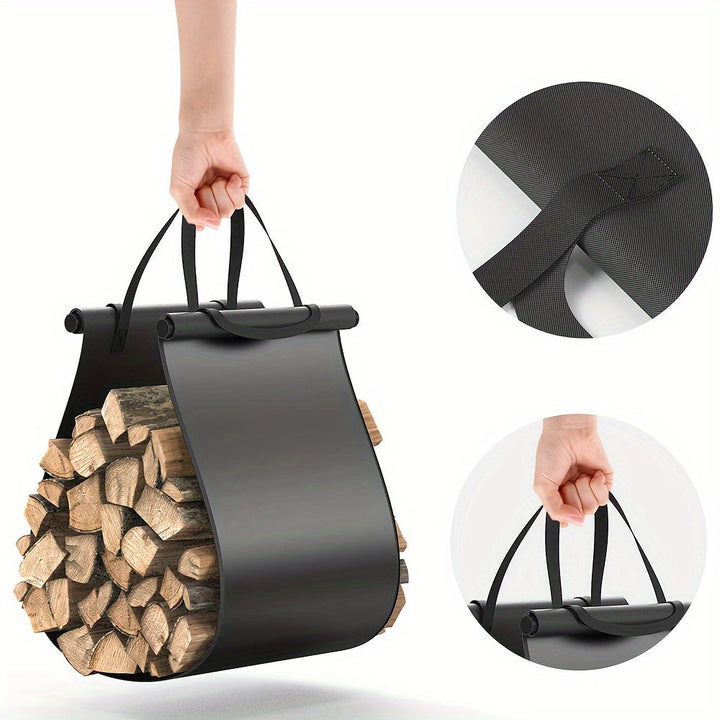 Metal Firewood Rack Indoor Outdoor Use-4